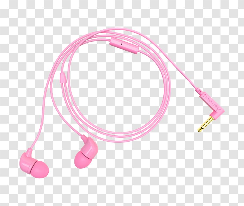 Happy Plugs In-Ear Headphones Microphone Earbud Plus Headphone Pink - Magenta - Ear Plug Transparent PNG