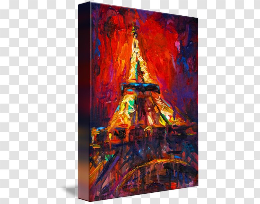 Eiffel Tower Modern Art Painting Canvas Print - Painter - Watercolor Paris Transparent PNG