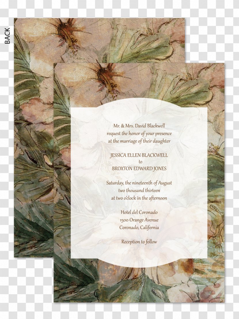 Wedding Invitation Flower Petal Tree - 2018 Card Watercolor Transparent PNG
