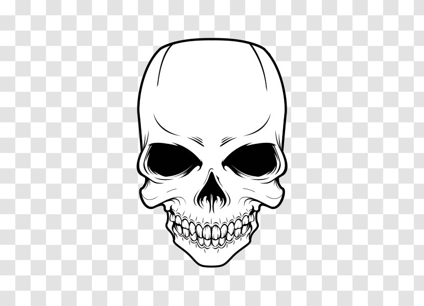 Skull Sticker Wall Decal Clip Art - Black And White Transparent PNG