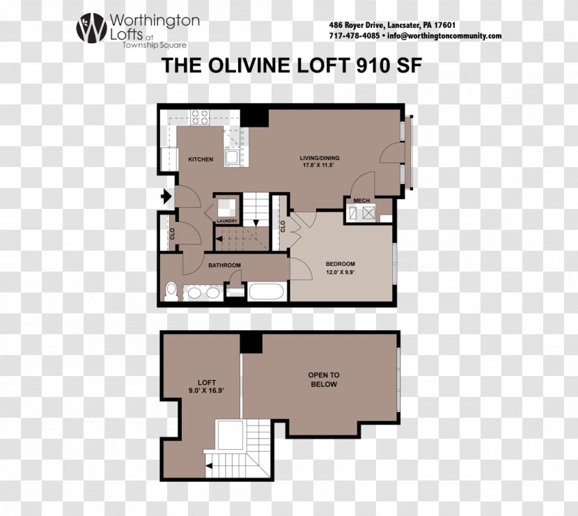 Floor Plan Loft Apartment House Bedroom - Schematic Transparent PNG