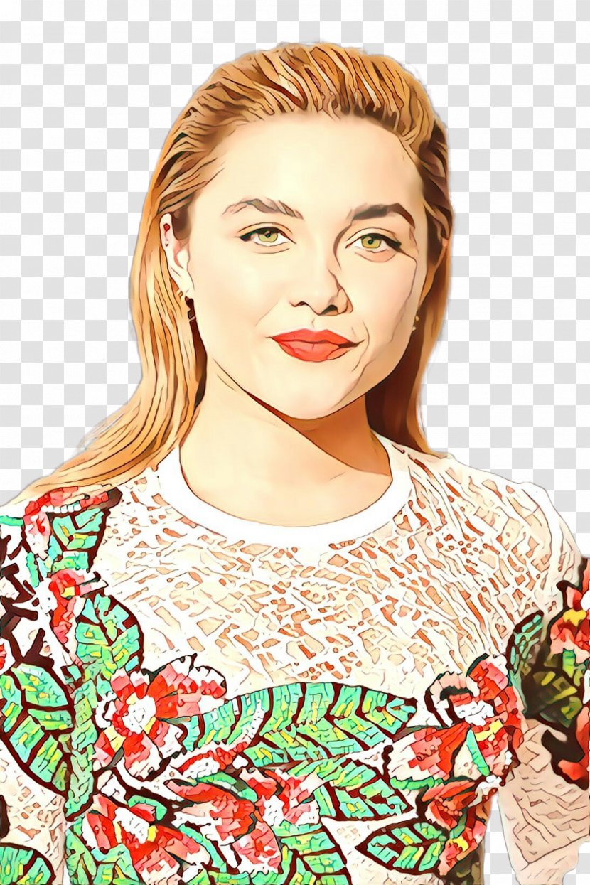 Florence Pugh Brown Hair Coloring King Lear - Retro Style Transparent PNG