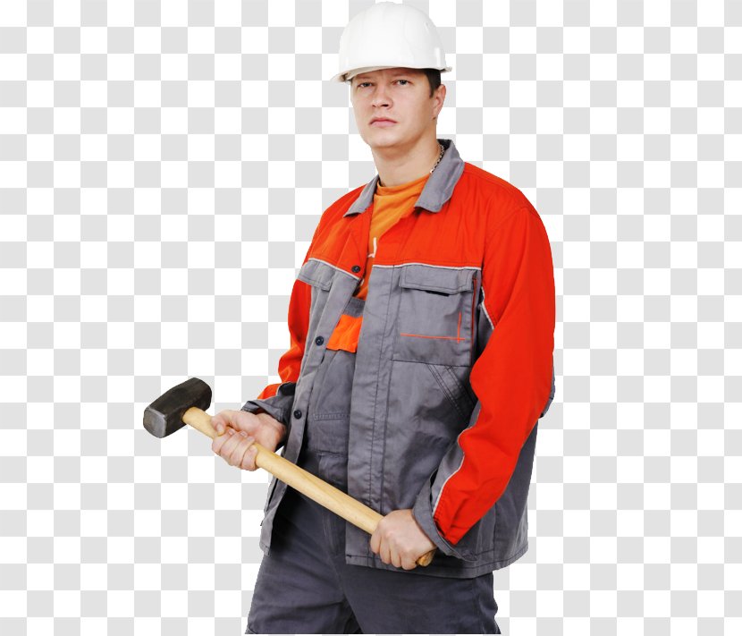 Construction Worker Concrete Finisher Laborer Hard Hats Architectural Engineering - Outerwear - Blue Collar Transparent PNG