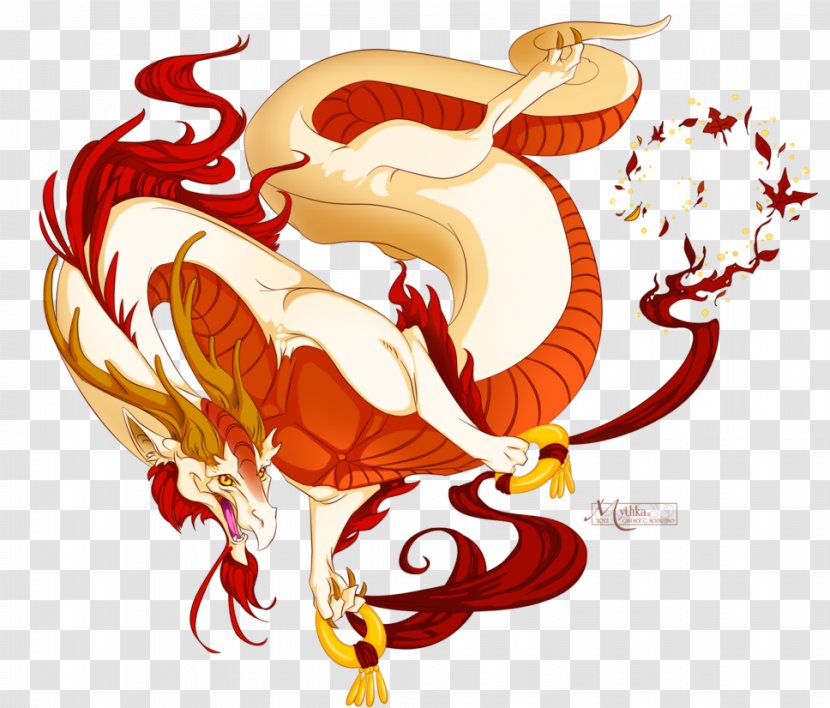 China Chinese Dragon Legendary Creature Art - Flower - Fantasy Transparent PNG