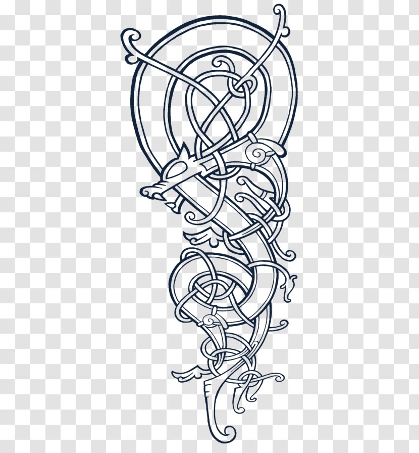 Tattoo Line Art Norse Dragon - Blog Transparent PNG