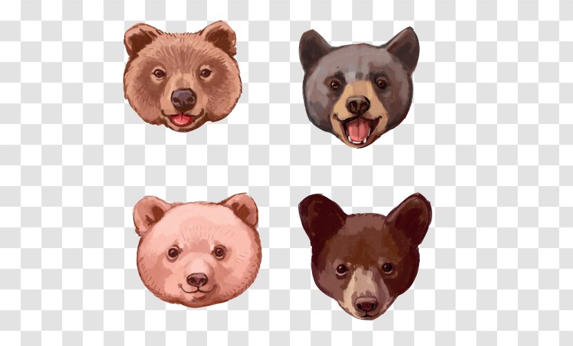 Bear Paper Printing Illustration - Tree - Different Expressions Stock Image Transparent PNG