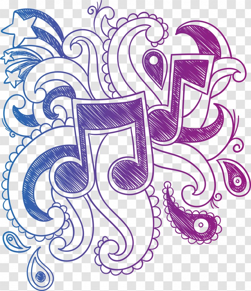 Musical Note Drawing Pencil - Tree - Hand-painted Pattern Vector Notes Transparent PNG