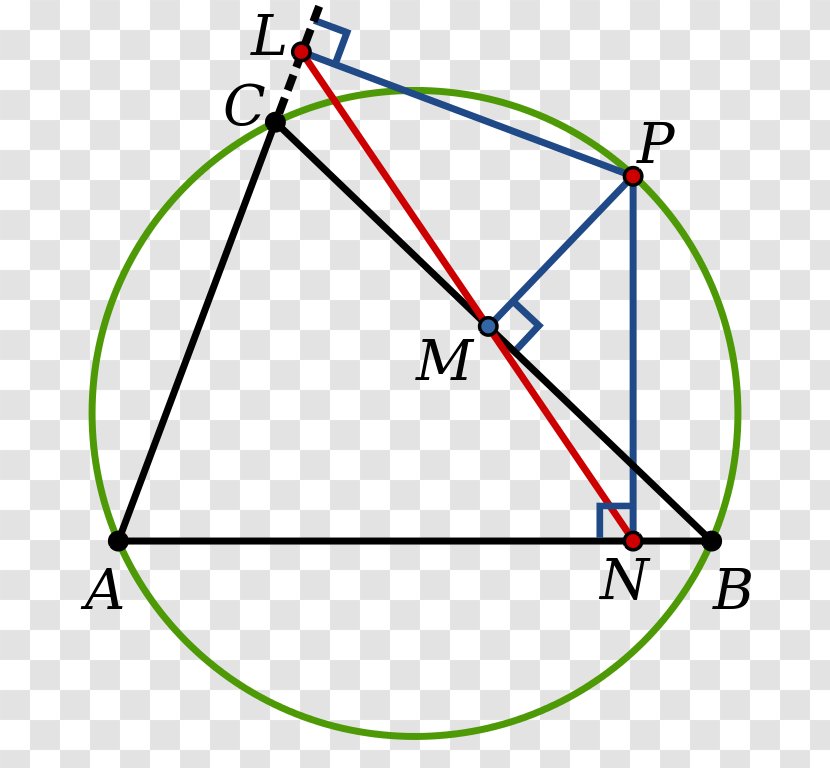Simson Line Point Geometry Pythagorean Theorem - Circumscribed Circle Transparent PNG