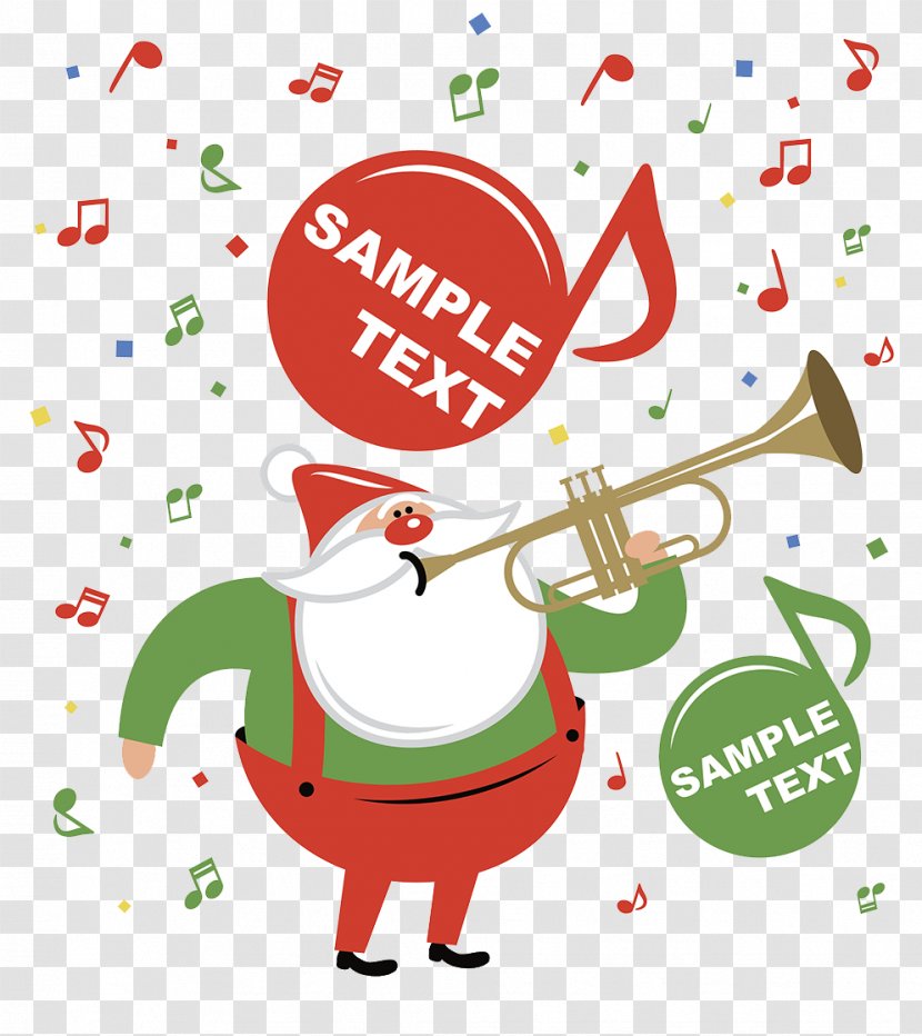 Santa Claus Trumpet Christmas Illustration - Holiday - Promotion Transparent PNG