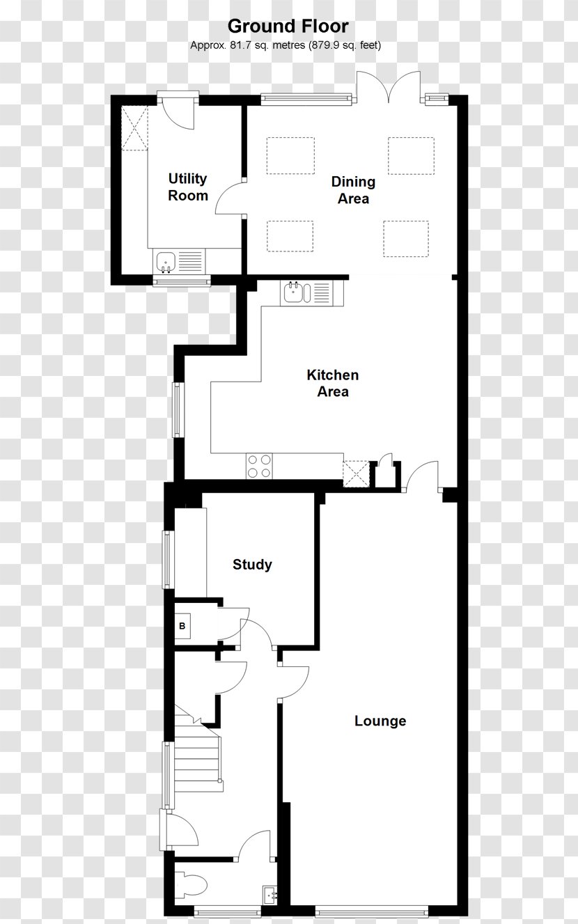 Floor Plan Line Angle - Black And White Transparent PNG