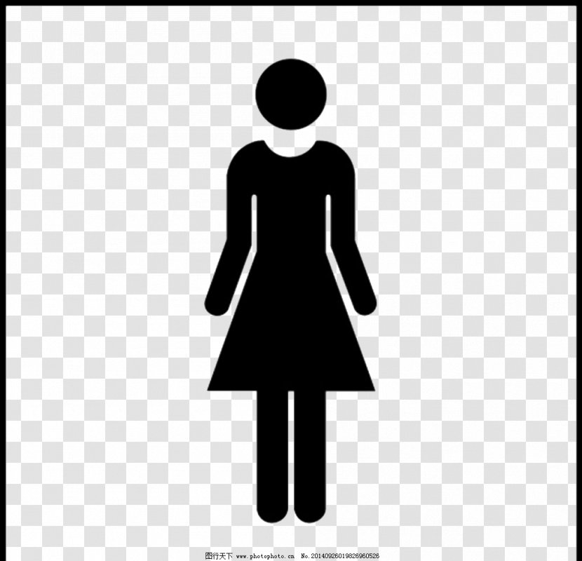 Female Woman Symbol Icon - Black - [Free] Women Logo Transparent PNG