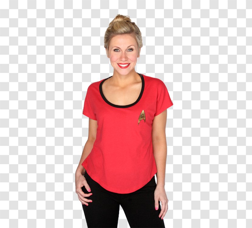 Ashley Eckstein T-shirt Star Trek Uhura Costume - Shoulder Transparent PNG