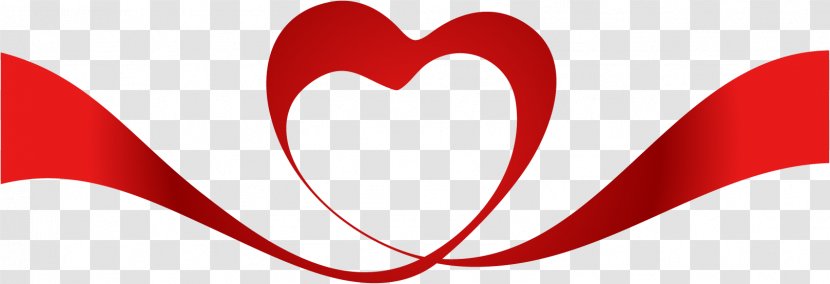 Red Heart Ribbon Valentine's Day - Tree - Vector Of Love Transparent PNG
