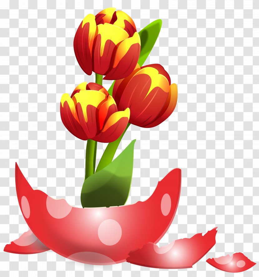 Red Easter Egg Clip Art - Plant - Vase Image Transparent PNG