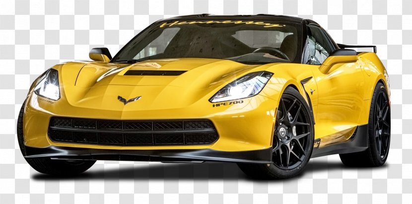 Chevrolet Sports Car Corvette Stingray - Luxury Vehicle - Yellow Ruffer Performance HPE700 Transparent PNG