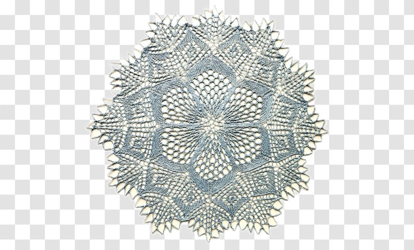 Doily Mandala Textile Lace - Symmetry - Blue Shading Transparent PNG