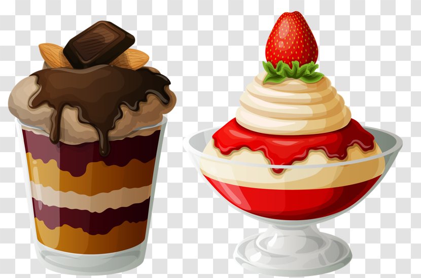 Strawberry Ice Cream Sundae Cones - Dish - Layers Of Different Colors Transparent PNG