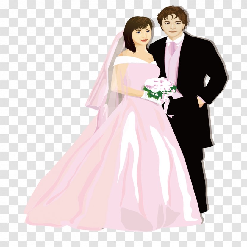 Wedding Dress Marriage Bride Formal Wear - Frame - Couple Transparent PNG