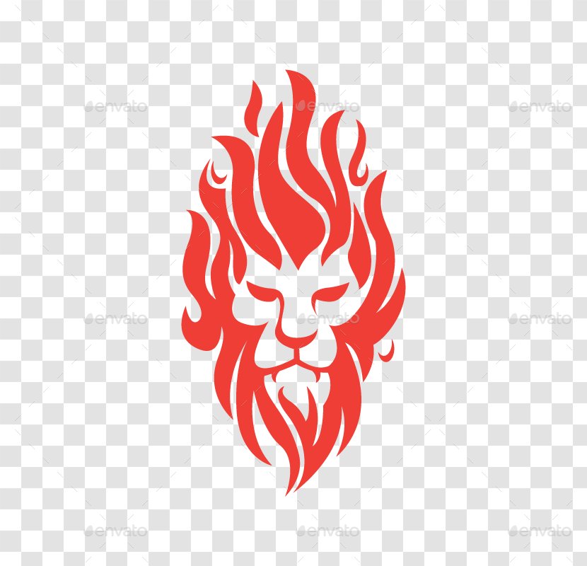 Lion Logo Graphic Design Fire - Heart - Letter Transparent PNG