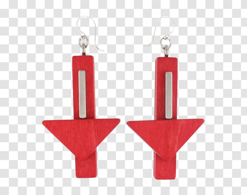 Earring Arrow Vecteur - Red - Simple Earrings Creative Gifts Wooden Arrow-shaped Transparent PNG
