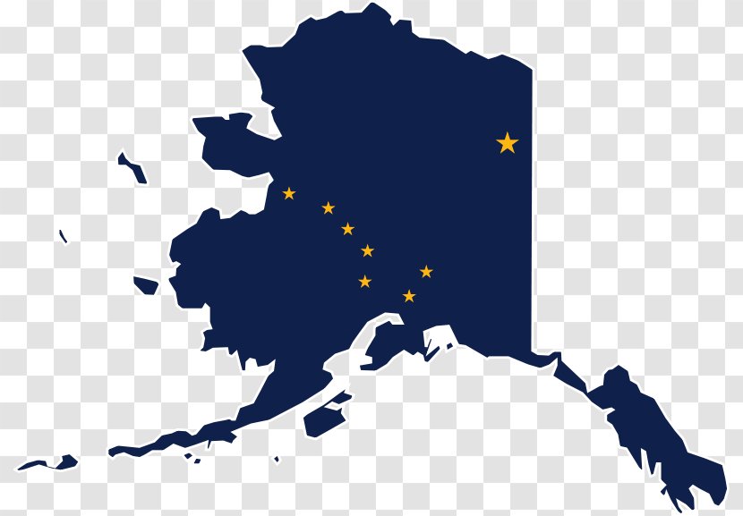Flag Of Alaska Map Clip Art - Blue Transparent PNG