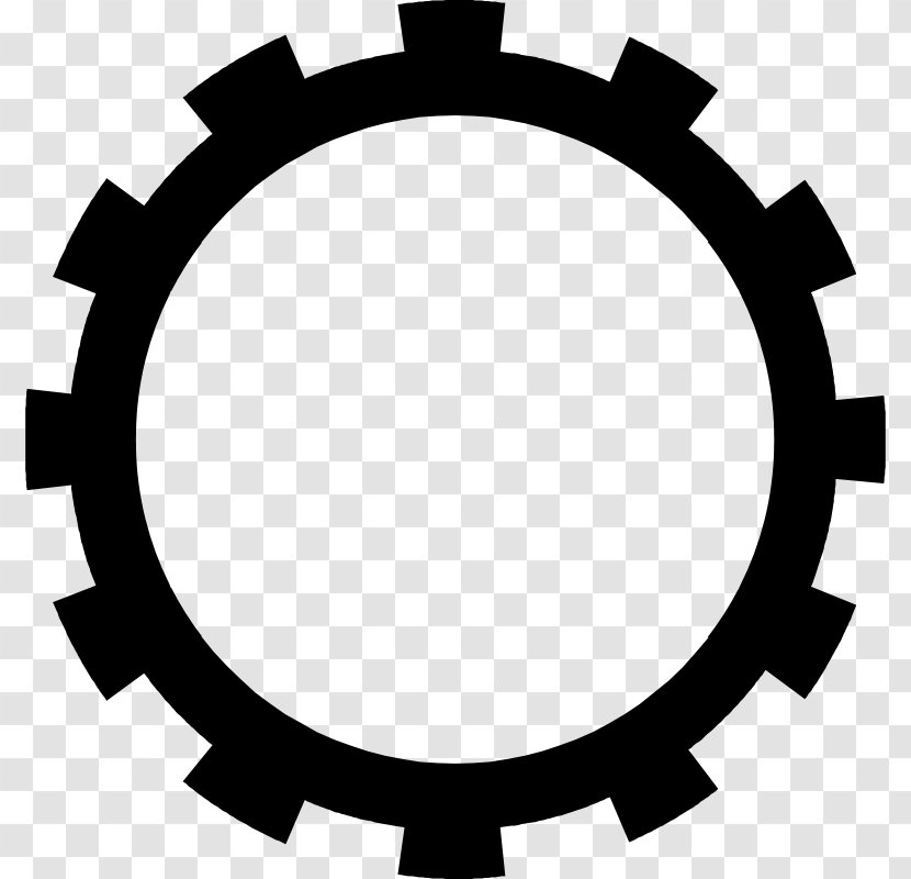 Gear Clip Art - Monochrome - Symbol Transparent PNG