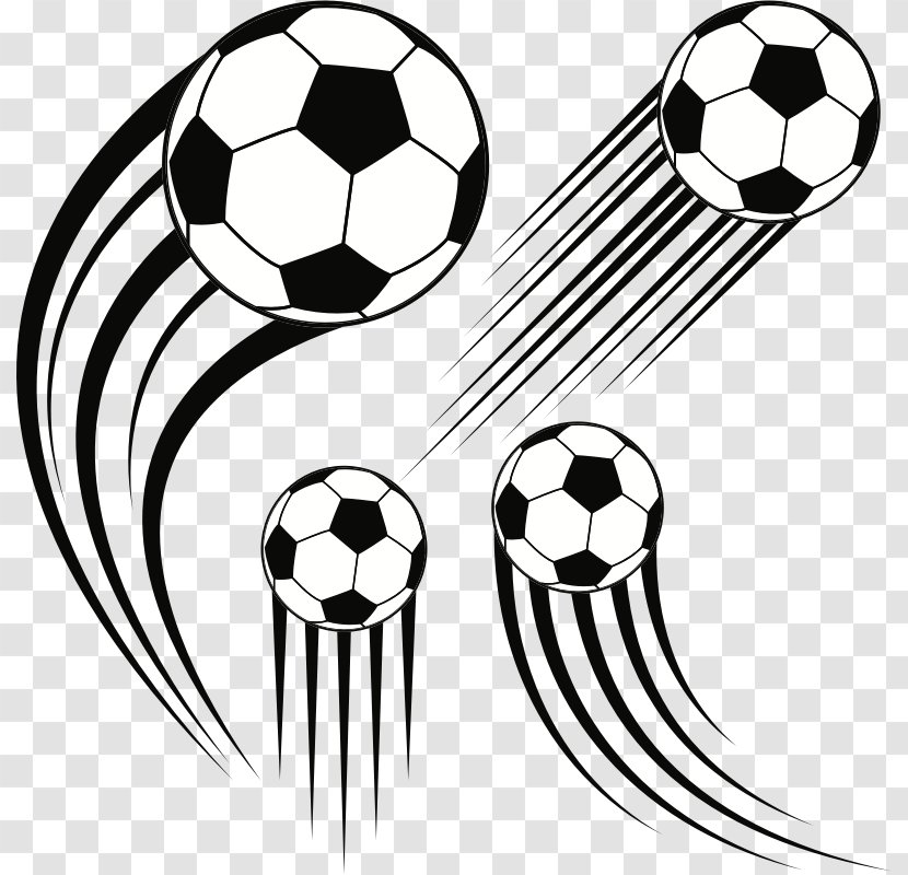 Football Clip Art - Black And White - Flying Transparent PNG