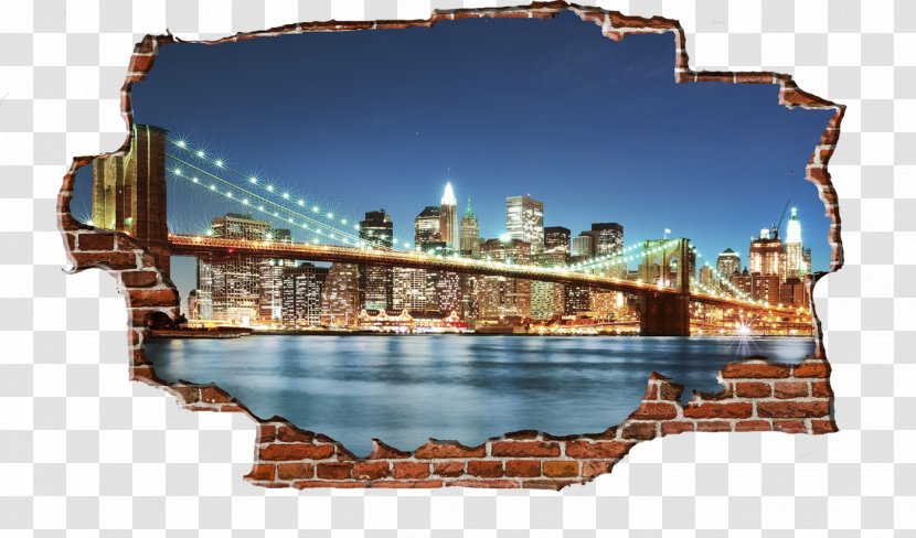 Brooklyn Bridge Manhattan Williamsburg Lower - Breaking Wall Transparent PNG