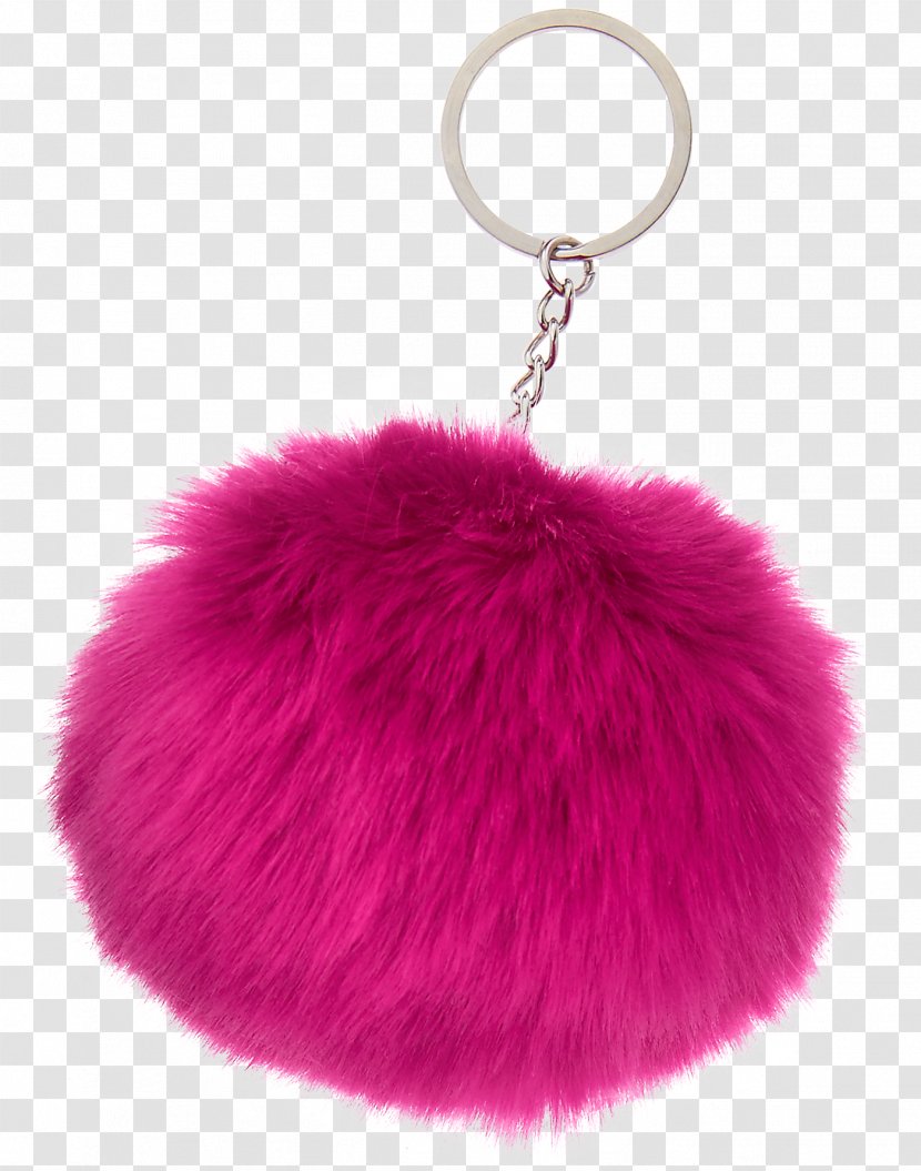 Fur Key Chains Pom-pom Pink M Berry - Animal Product Transparent PNG