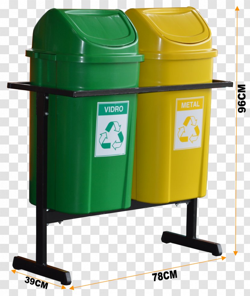Rubbish Bins & Waste Paper Baskets Basculante 60 Litros Product Price Recycling - Container - Verde E Amarelo Transparent PNG