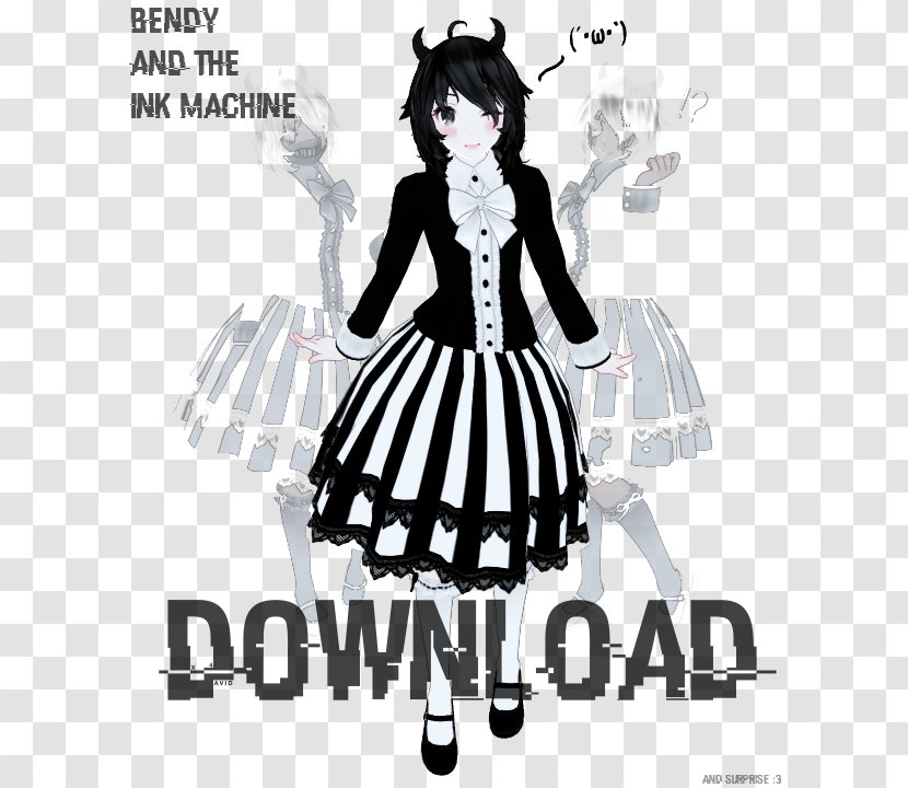 Bendy And The Ink Machine Drawing Female Woman - Flower - Mmd Model Transparent PNG