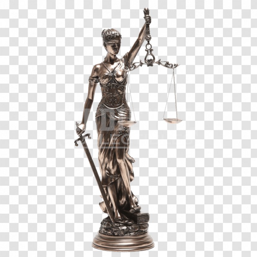 Lady Justice Statue Bronze Sculpture - Roman Mythology - Dike Transparent PNG