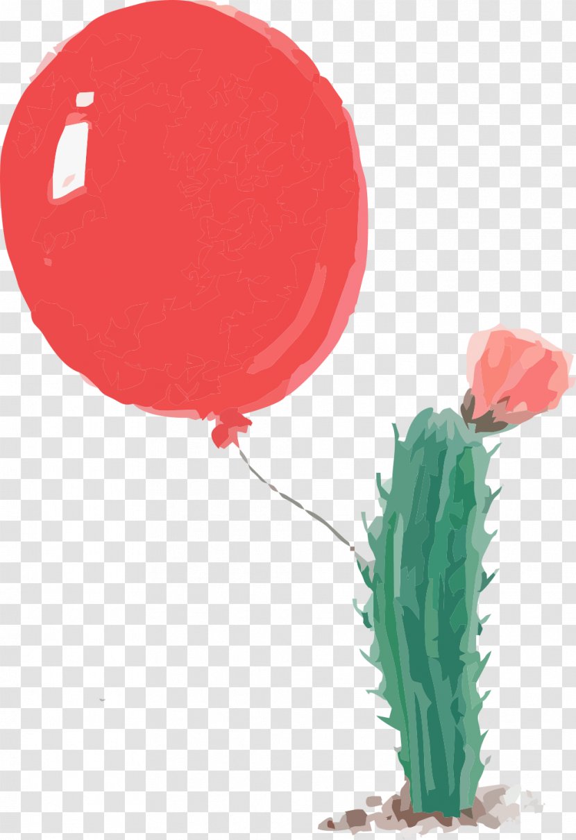 Red Cactaceae Green Balloon - Petal - Cactus With Balloons Transparent PNG