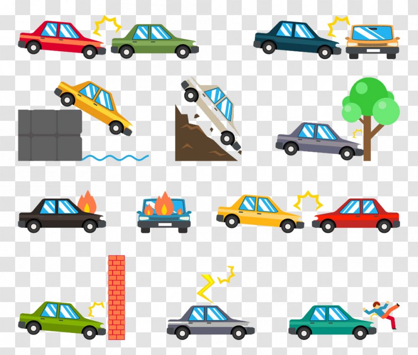 Car Traffic Collision Accident Icon - Mode Of Transport - Vector Transparent PNG