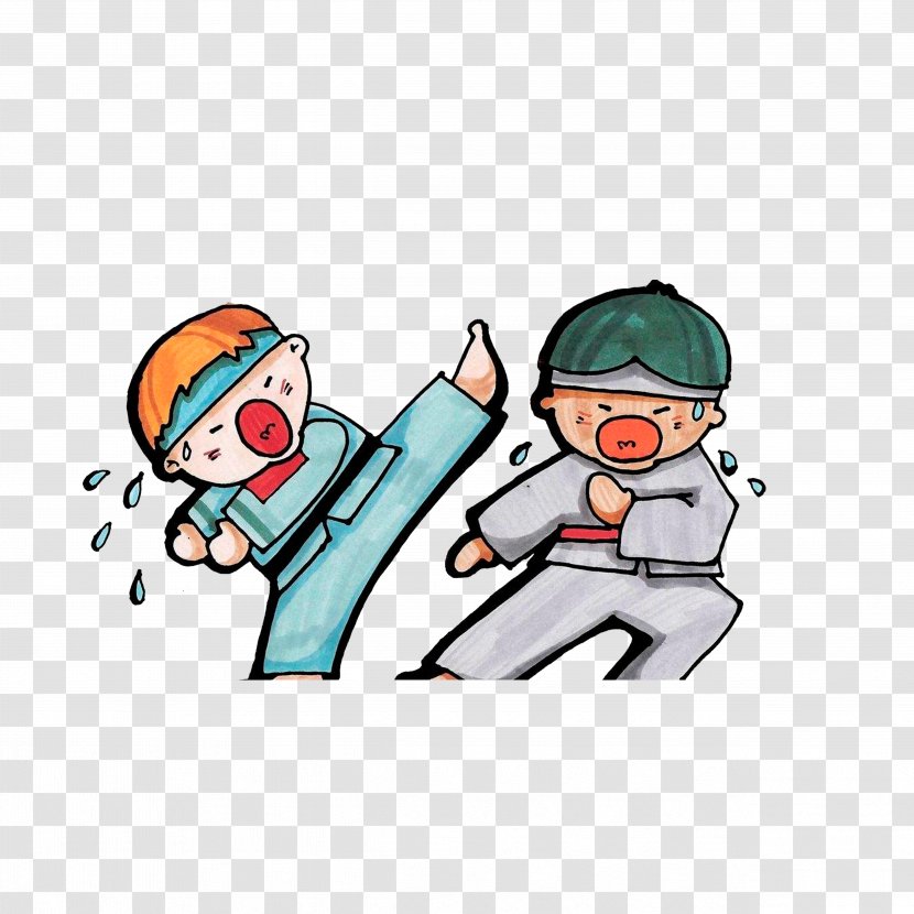 Cartoon Taekwondo - Profession - Fight Sweating Transparent PNG