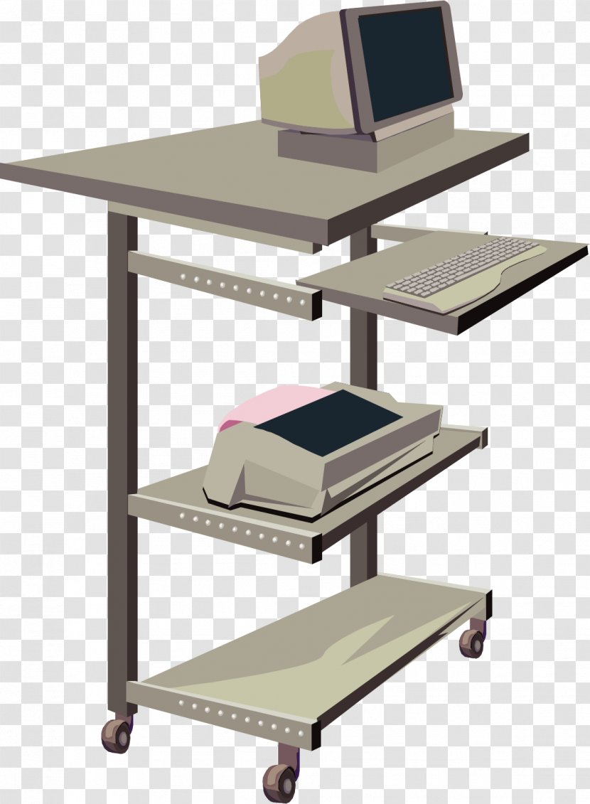 Table Desk Computer Clip Art - Office Supplies - Vector Hand-drawn Transparent PNG