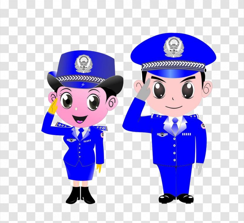 Police Officer Cartoon Peoples Of The Republic China - Blue Clothes Traffic Transparent PNG
