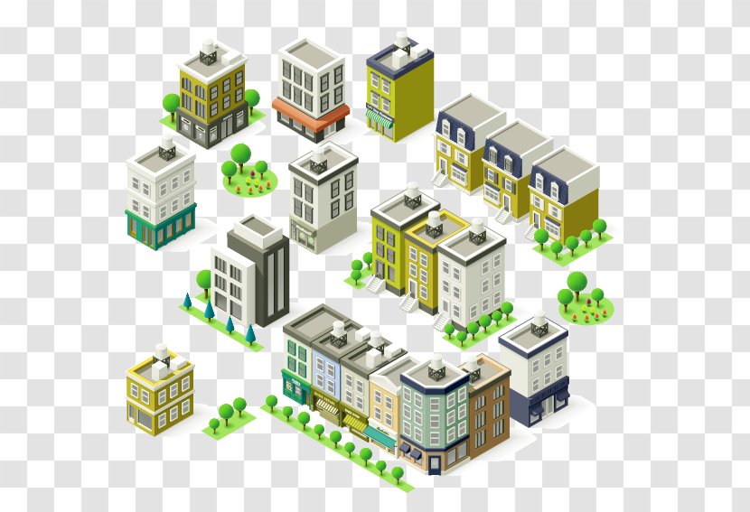 Building Isometric Projection Royalty-free Illustration - Photography - City ​​building Transparent PNG