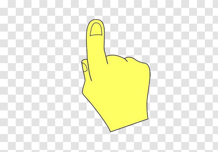 Thumb Yellow Finger - Click On The Direction Of Cartoon Transparent PNG