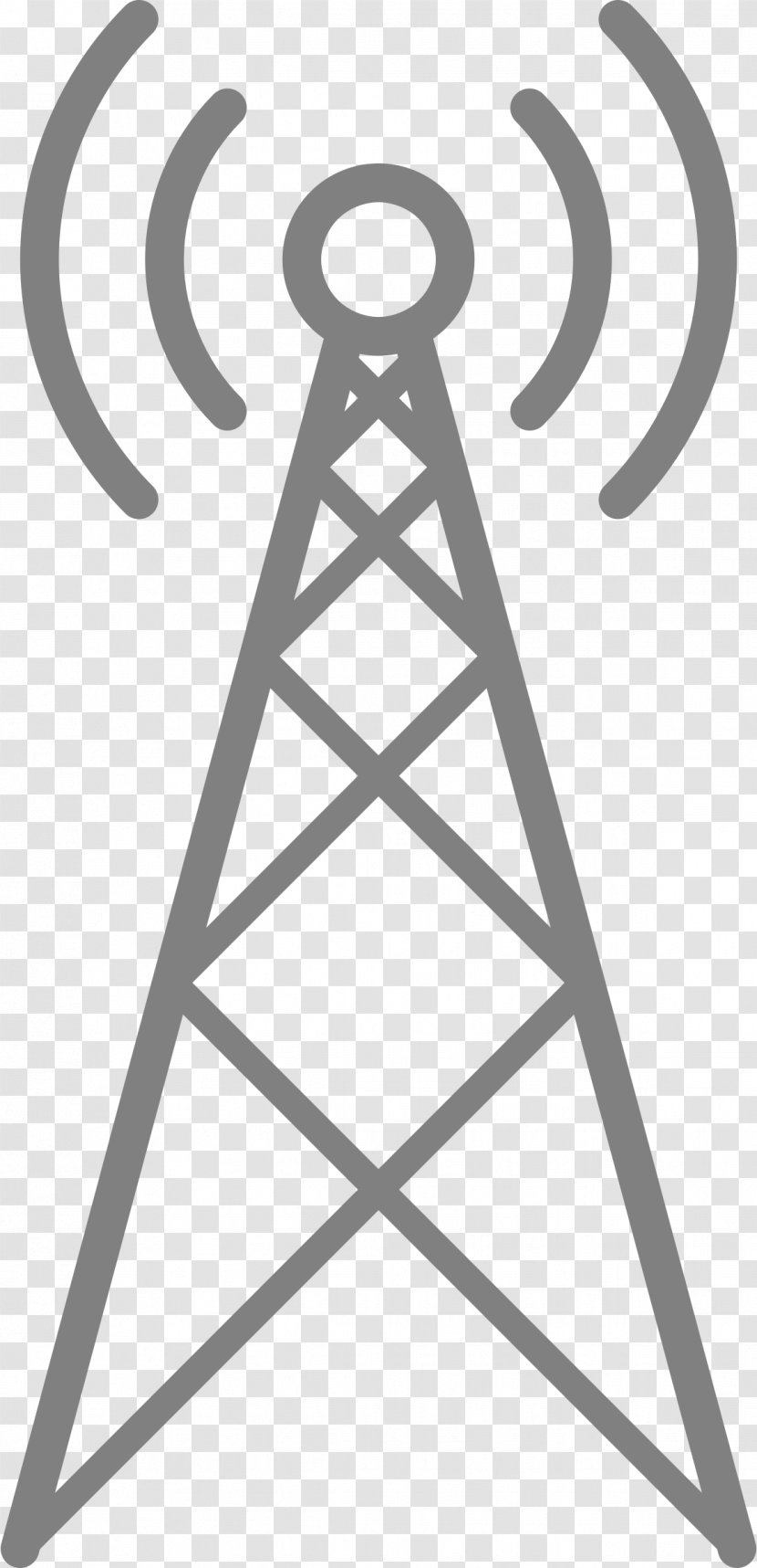 Tower - Symbol - Black And White Transparent PNG