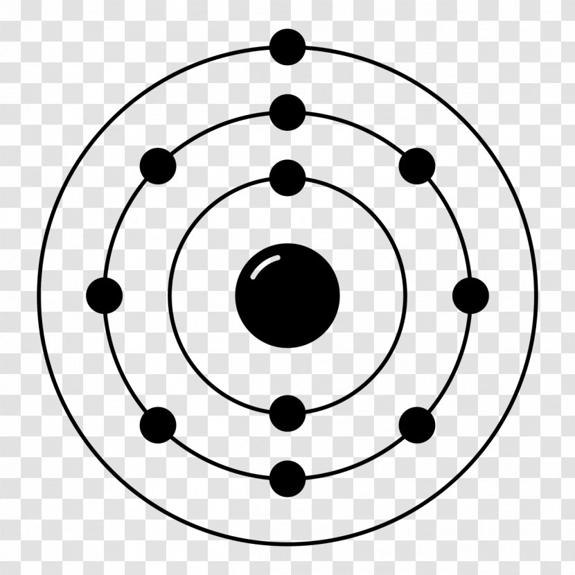 Neon Electron Configuration Bohr Model Shell Noble Gas - Valence - Monochrome Photography Transparent PNG