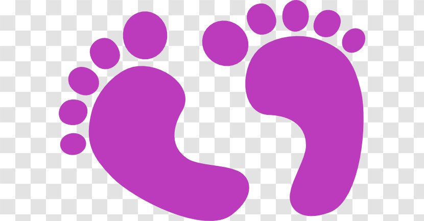 Footprint Infant Clip Art - Magenta - Clump Cliparts Transparent PNG
