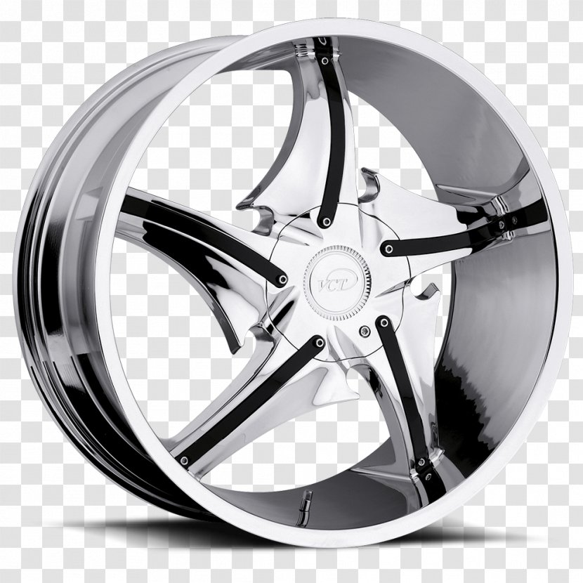 Car Custom Wheel Rim Lug Nut - Black And White - Chrome Transparent PNG