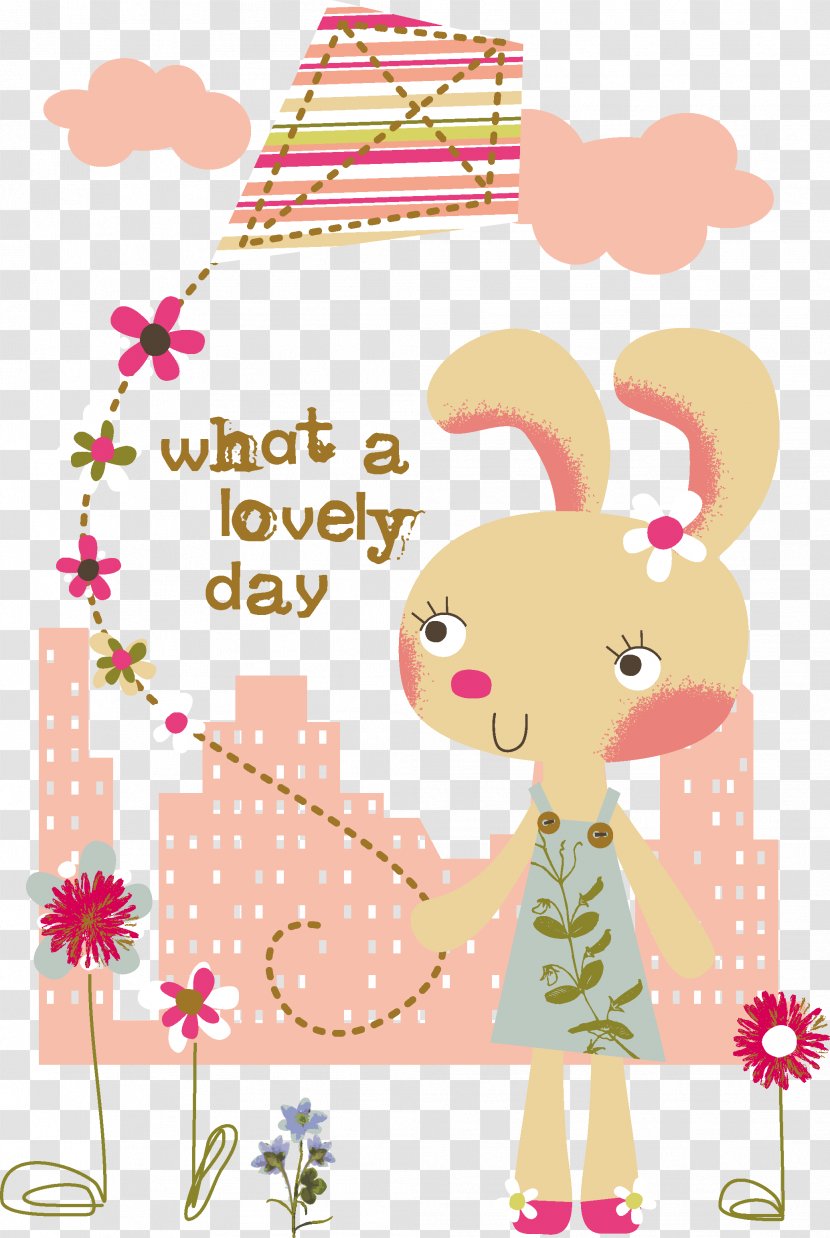 Paper Kite Clip Art - Heart - Kite-flying Bunny Transparent PNG