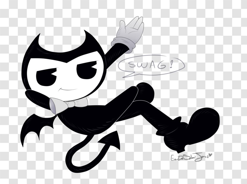 Bendy And The Ink Machine DeviantArt Black White - Drawing - Wings Transparent PNG