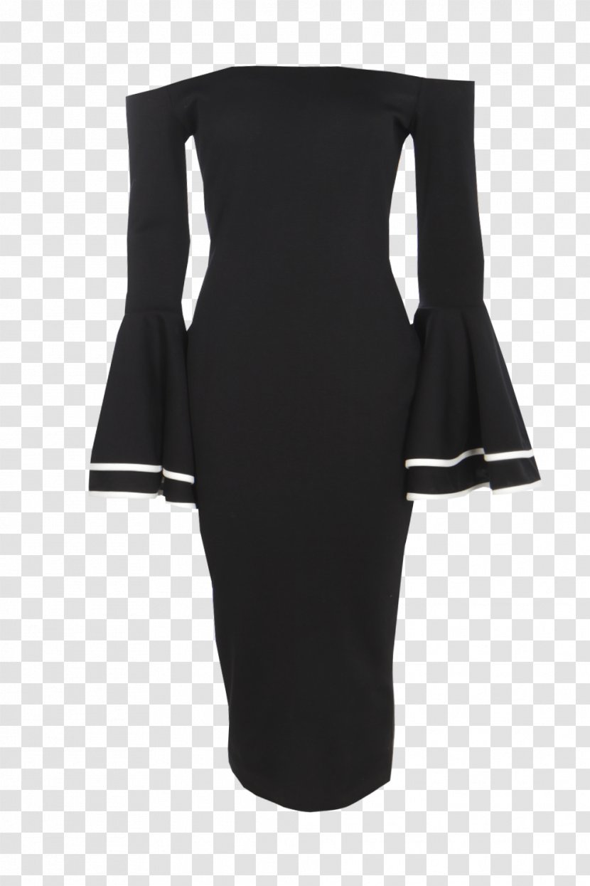 Little Black Dress Neckline Bell Sleeve Transparent PNG