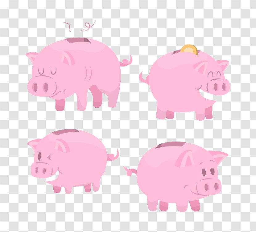 Domestic Pig Piggy Bank - Creative Cartoon Transparent PNG