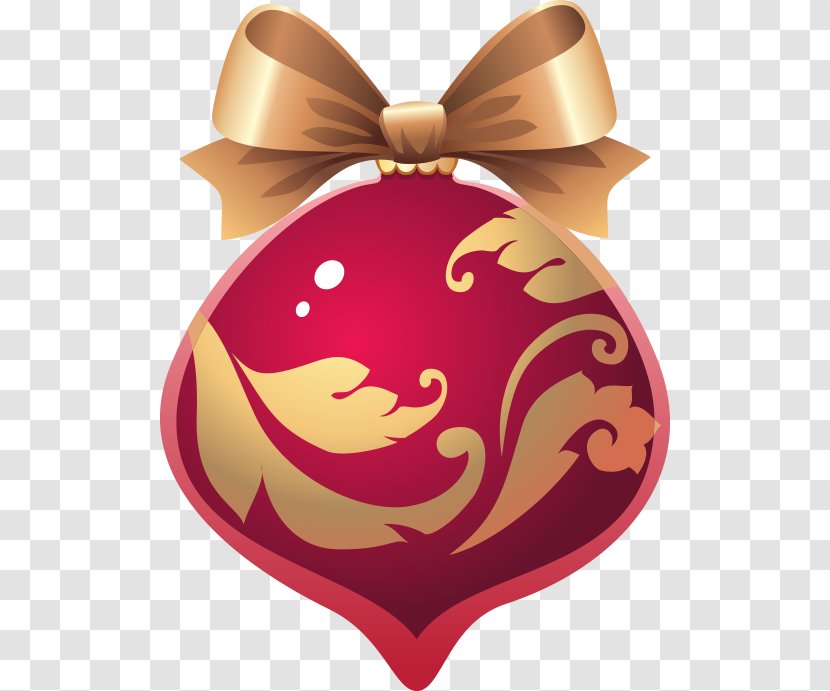 Christmas Ornament Clip Art - Heart - Creative Exquisite Golden Eggs Transparent PNG