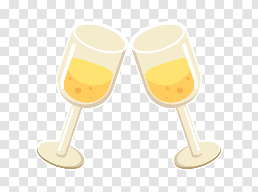 Wine Glass Champagne Cup - Yellow Transparent PNG