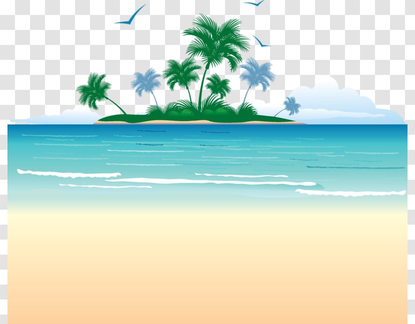 Beach Island Shore - Illustration Transparent PNG